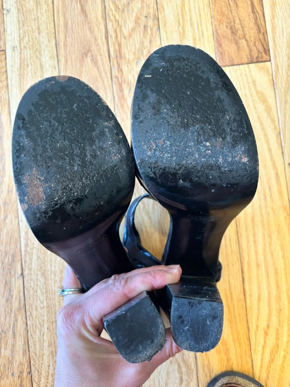 Vintage COACH T-Strap High Heel Sandals - Women - Picture 6 of 7